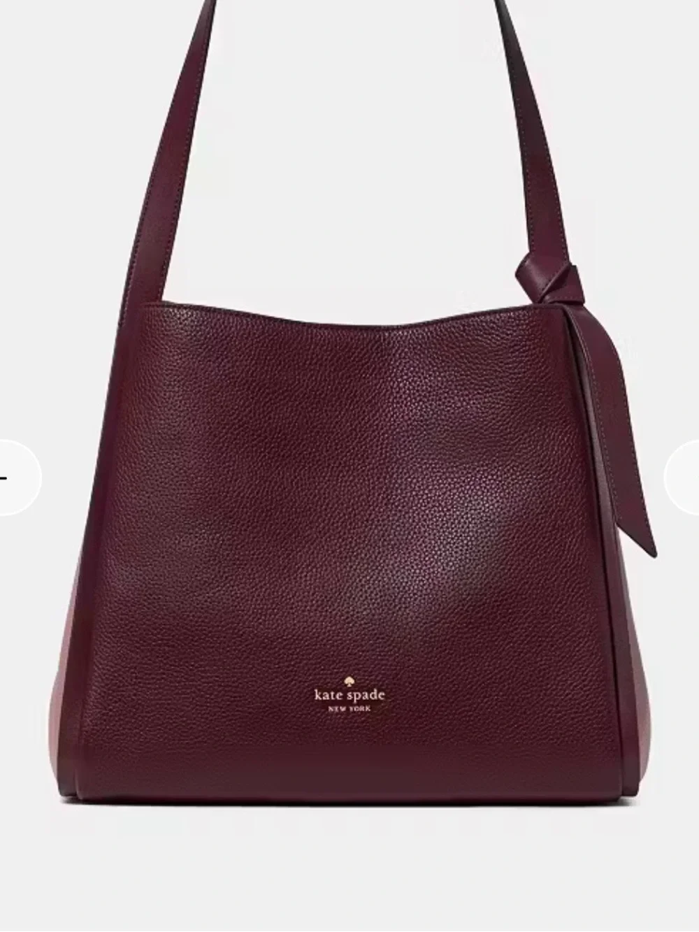 kate spade Burgundy Pebbled Leather Shoulder Bag